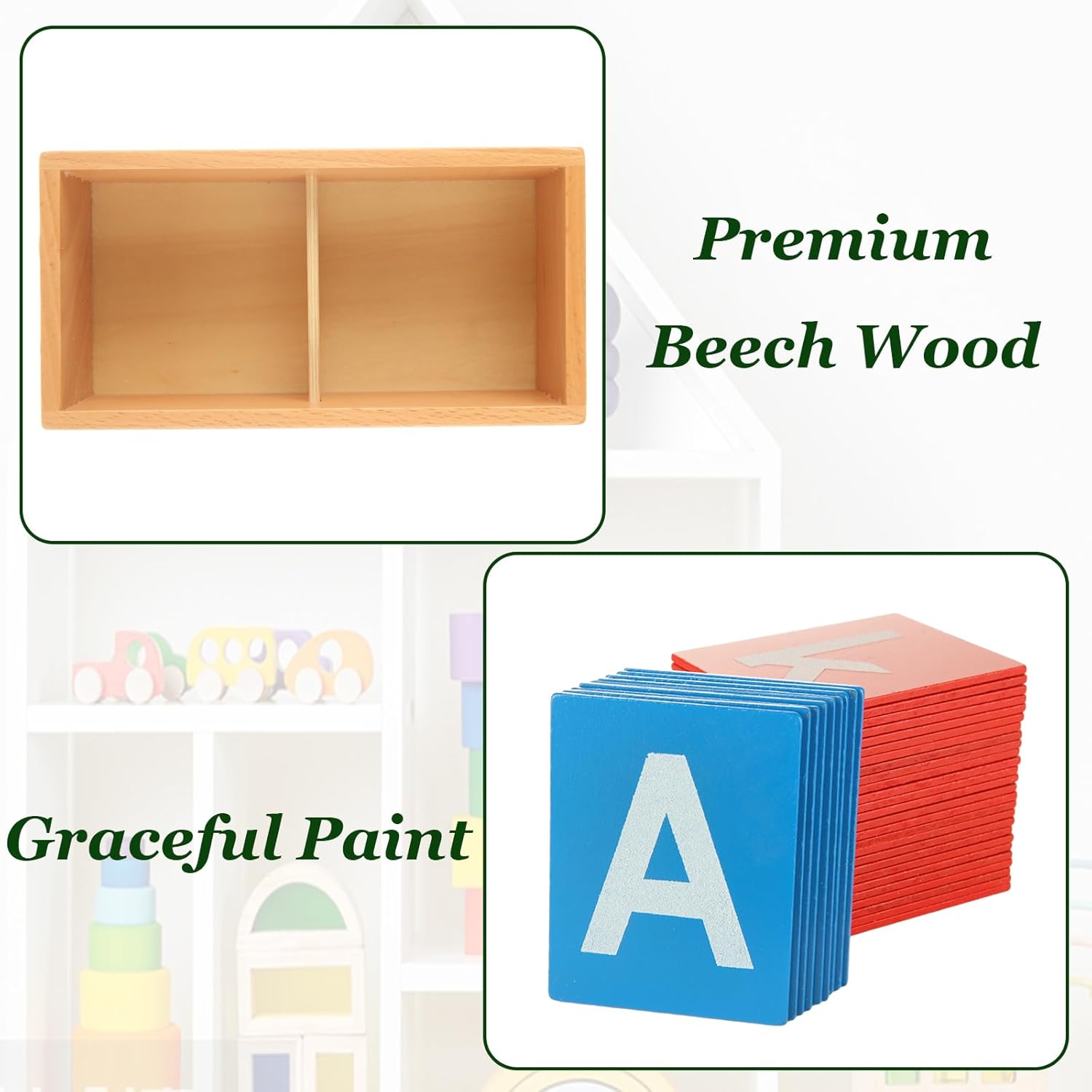 QTLCOHD Montessori Lower and Capital Case Sandpaper Letters image 5