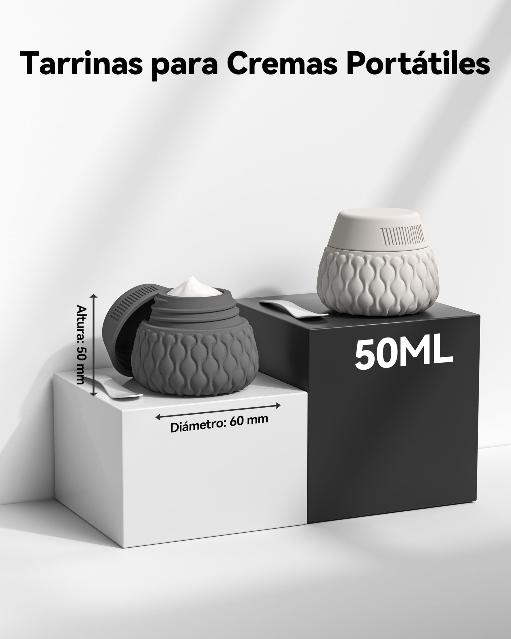 Lericttor Botellas de Viaje Silicona 8 Pack, Botes Viaje Rellenables 100ml/50ml, Kit Avion Botellas para Gel, Cremas Cosméticas, Champús, Lociones y Líquido