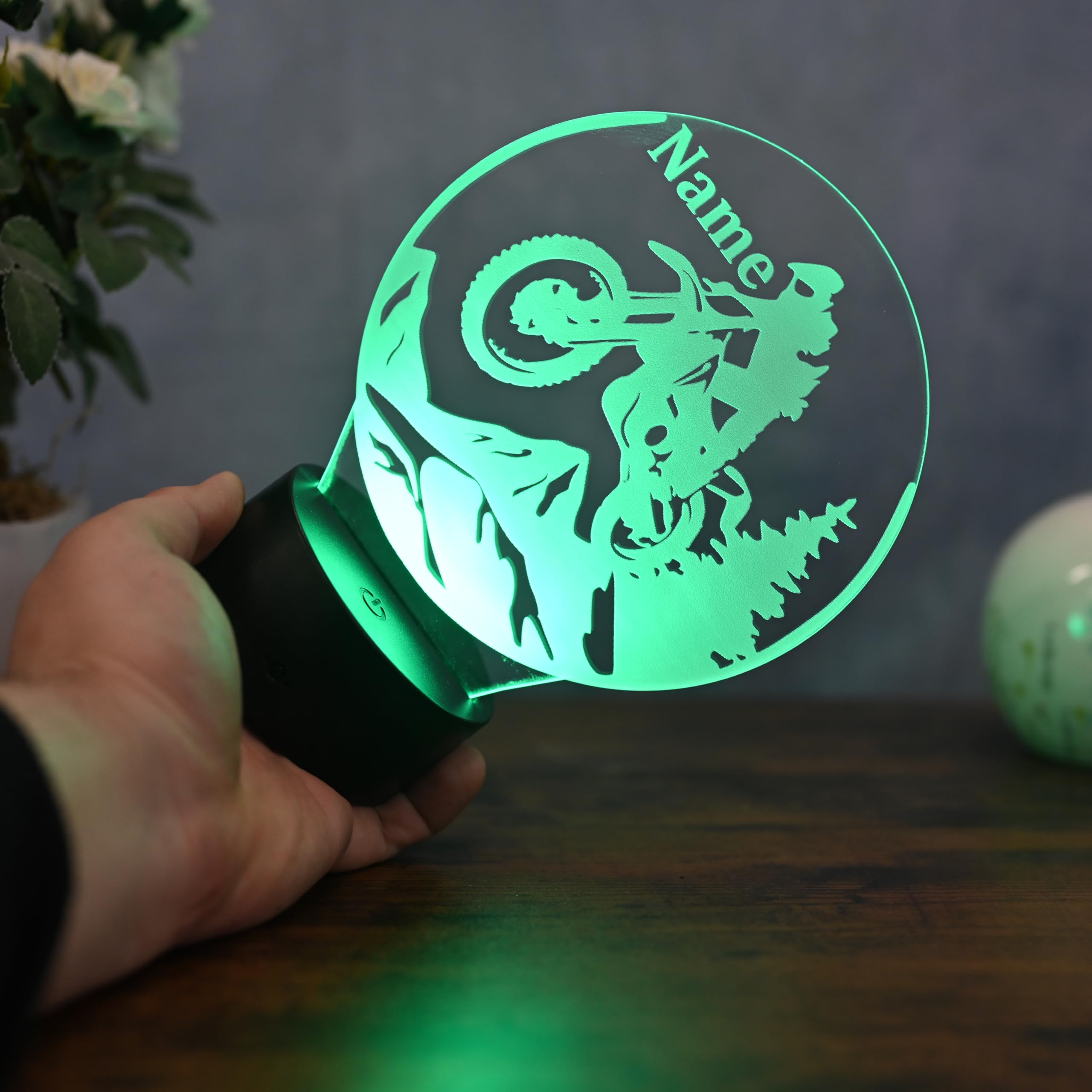 Personalisierte Motocross Lampe – Dirt Bike LED Nachtlicht mit Namen – Geschenkidee für Biker & Motorrad-Fans – Motocross Deko & Fanartikel für Kinder & Männer