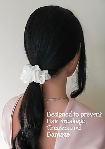 Miniatura 8 de Coleteros de seda de morera 100% pura de 22 Momme  Prevención de encrespamiento y rotura  Cuidado del cabello para cola de caballo para mujeres