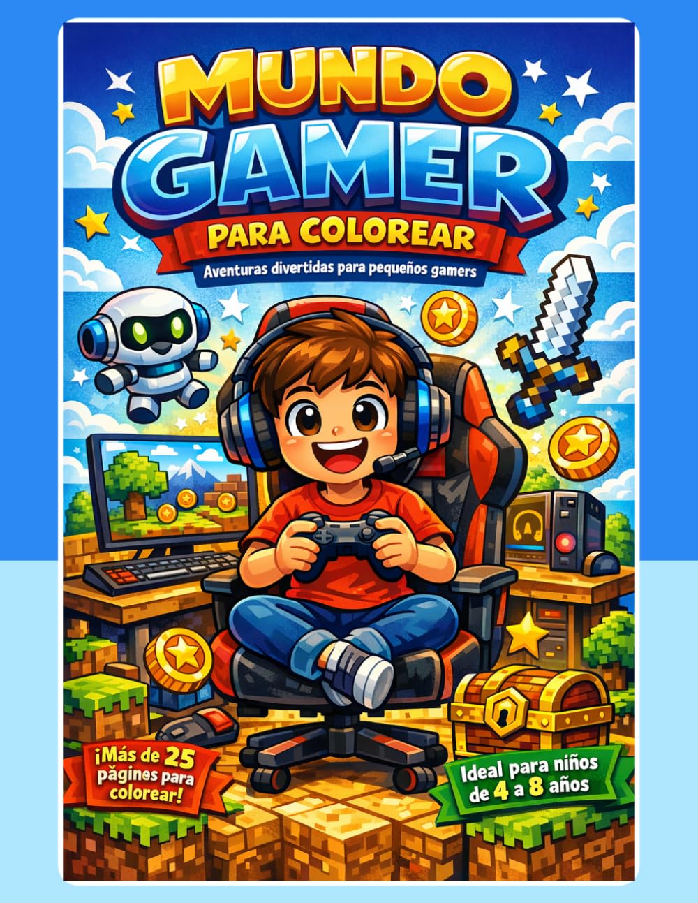 Mundo Gamer para Colorear: Aventuras Divertidas para Niños de 4 a 8 Años: Aventuras divertidas para pequeños gamers