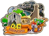 Vista 1 de Brindisi Puglia Italia - Imán de madera para nevera, monumentos 3D, recuerdos coleccionables, decoración hecha a mano -2555