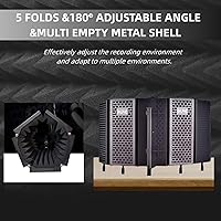 Vista 5 de SYLPHID Escudo de aislamiento de micrófono con filtro pop y soporte y clip para teléfono, plegable de triple capa a prueba de sonido, cubierta