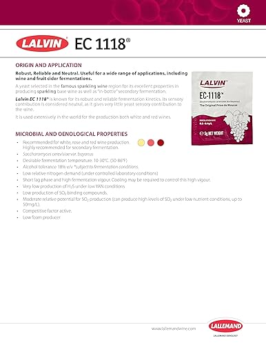 Miniatura 8 de EC-1118 Saccharomyces bayanus 5 paquetes (bolsas de 0.18 oz) Lalvin