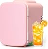 Simple Deluxe Portable Mini Fridge, 4L/6 Can Cooler and Warmer Compact Refrigerator for Skincare, Cosmetics, Beverage, Food, for Bedroom, Red, Office, Dorm, Freon-Free, Red