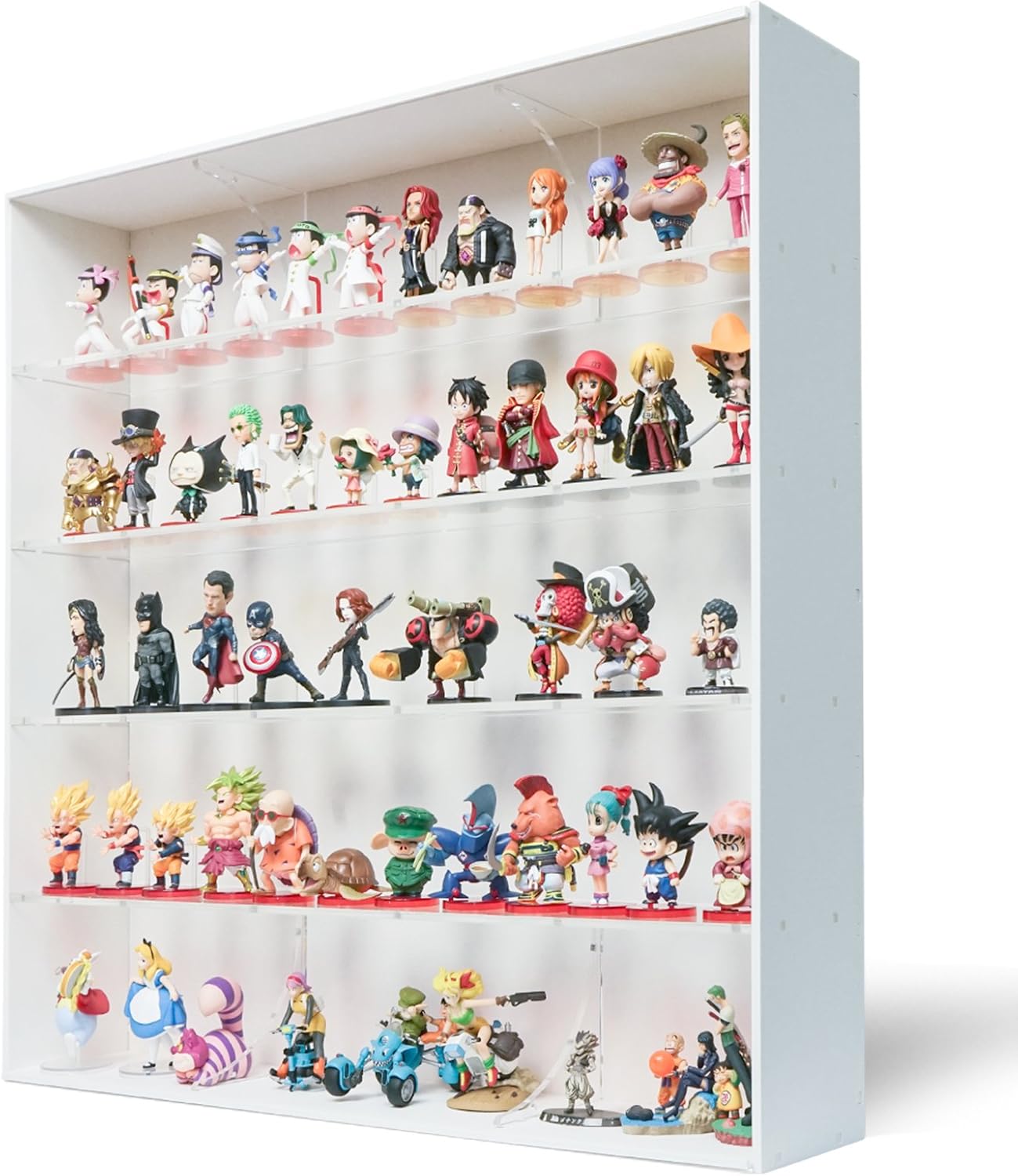 Amazon Co Jp Idk コレクションケース フィギュア 棚 アクリル 壁掛け Diy ５階ケース 簡単組み立て式 説明書付き ホワイト ホビー