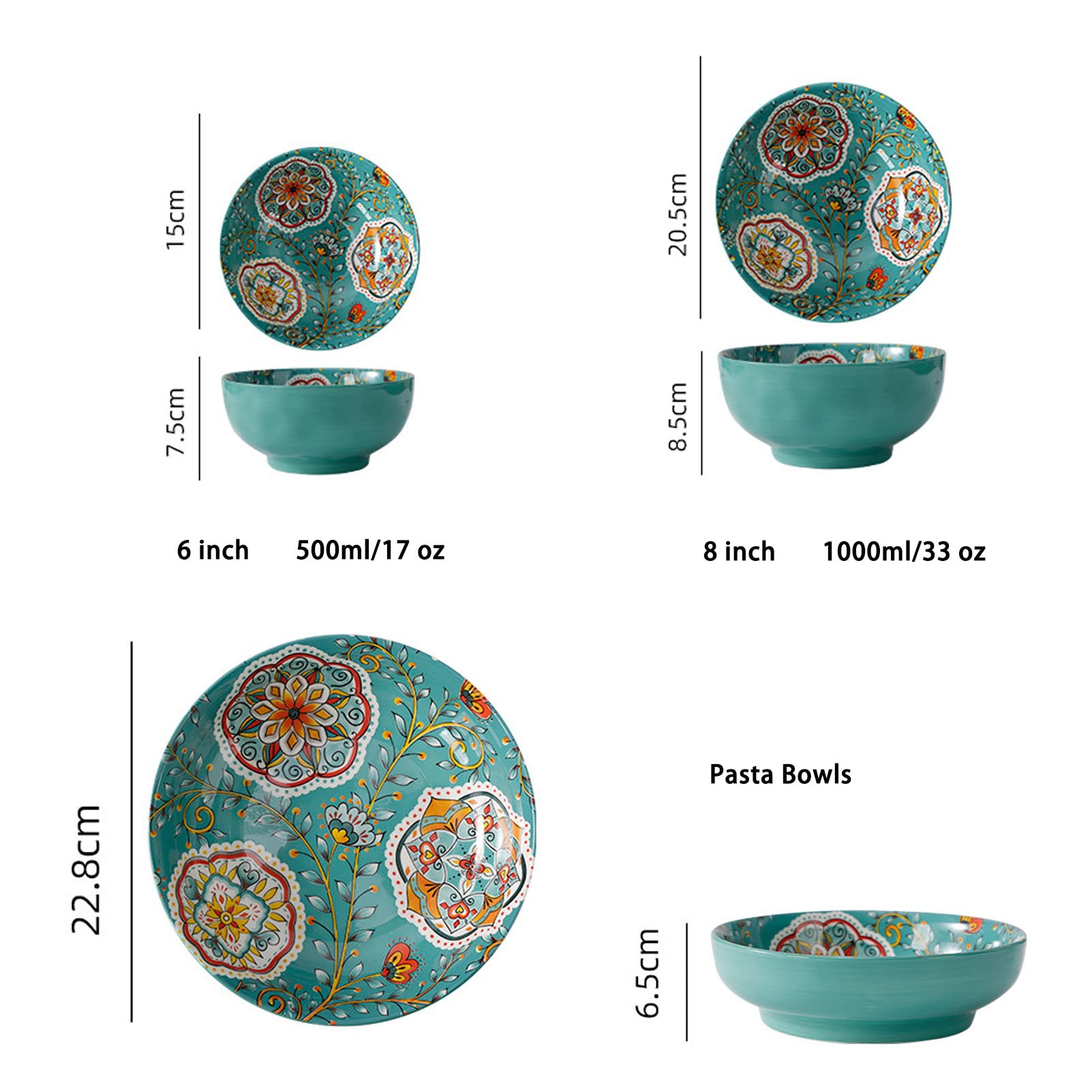 Koythin Ciotola In Ceramica Carina A Forma Di Fiore E Fragola, Per Zuppa, Cereali, Insalata, Lavabile In Microonde E Lavastoviglie
