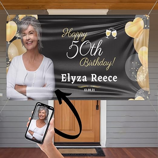 Happy Birthday Banner, Customized Birthday Banner Party