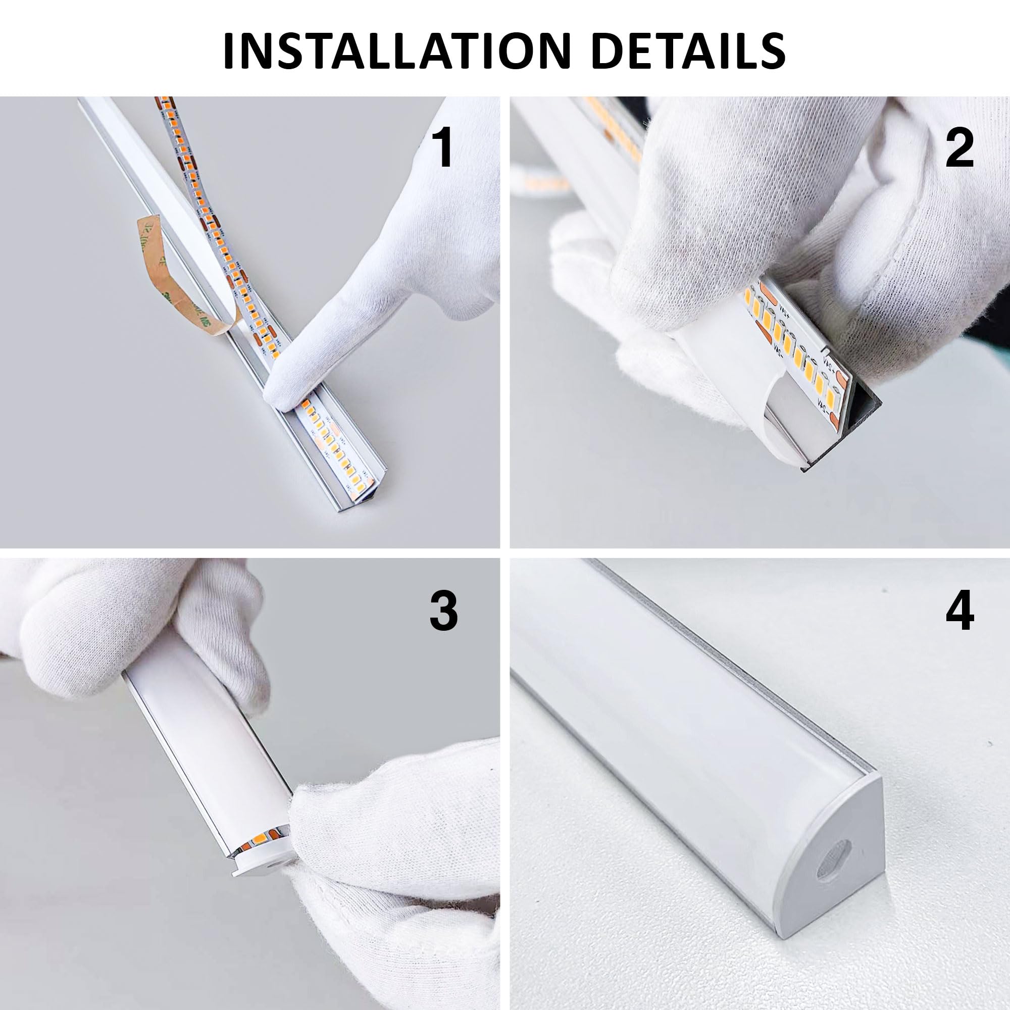 Shine Plus 10 sztuk x 1 m kątowa aluminiowa dioda LED (łącznie 10 metrów), z matową osłoną, wymiary całkowite 15,8 mm x 15,8 mm, odpowiednie do taśm LED o maksymalnej szerokości 10 mm