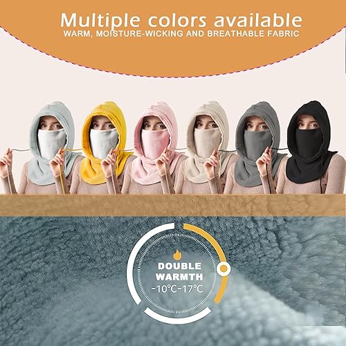 Vista 5 de Imilan Balaclava Cold Weather Windproof Face Mask Warm Fleece Ski Mask for Men and Women Motorcycle Bike Cycling Neck Warmer