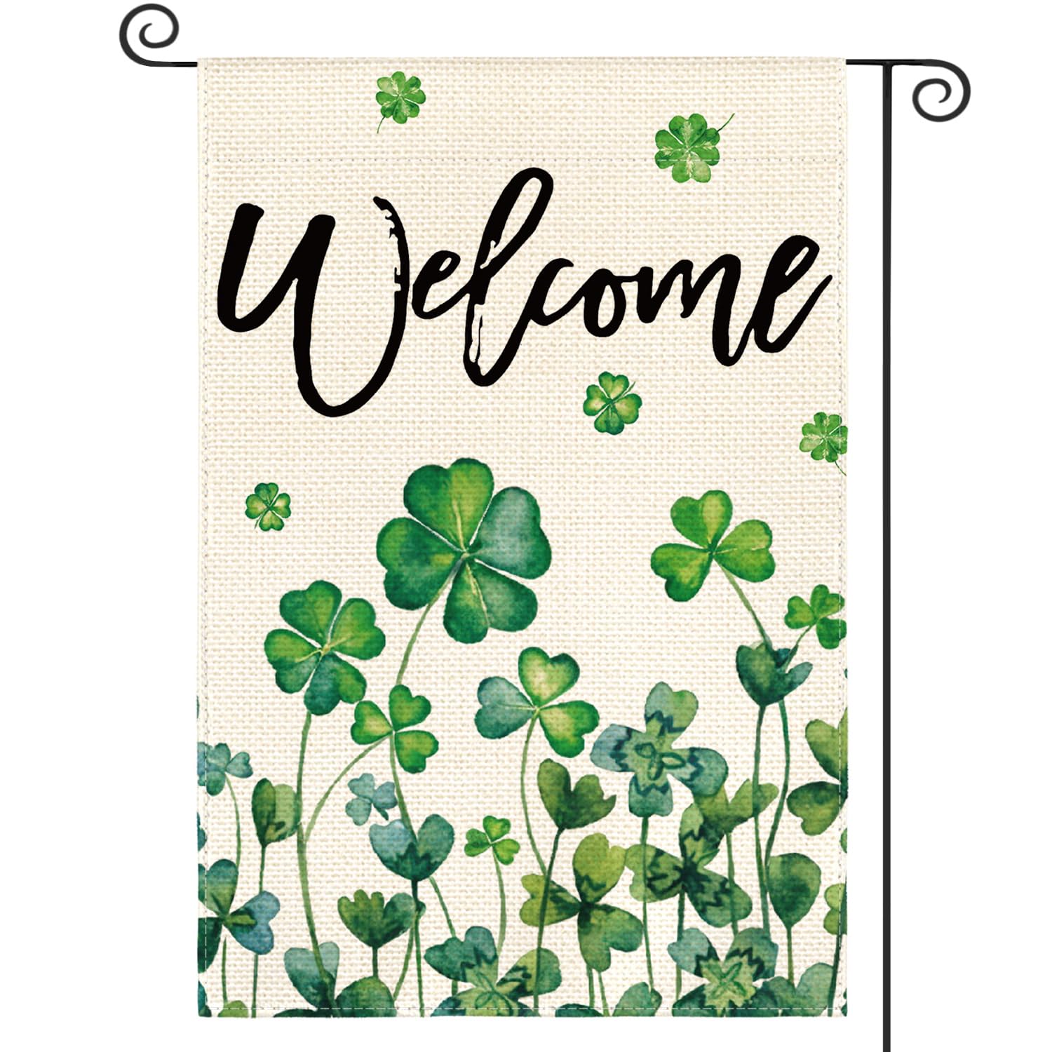 Drapeau de jardin de la Saint-Patrick AVOIN colorlife double face trèfle 30x45 cm