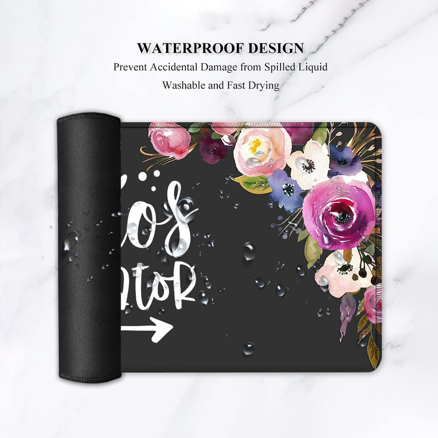 Gaming Mouse Pad and Keyboard Wrist Rest, Large Extended Mouse Pad 31.5X 11.8,Ergonomic Memory Foam Wrist Rest + Desk Mat Protector, for Office/Home Writing Pad, Vintage Watercolor Floral Mousepad