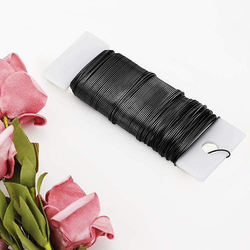 Alambre floral de 38 yardas, 114 pies, alambre de paleta flexible de calibre 22 para coronas de manualidades, arreglos florales, envoltura de tallo