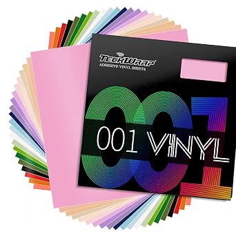 TECKWRAP 001 Matte Permanent Vinyl 12" x 12" 21 Colors for Scrapbooking, Vinyl Cutter Machine, Sign Plotters for Home Decor, Logo, Banners, Window Graphics