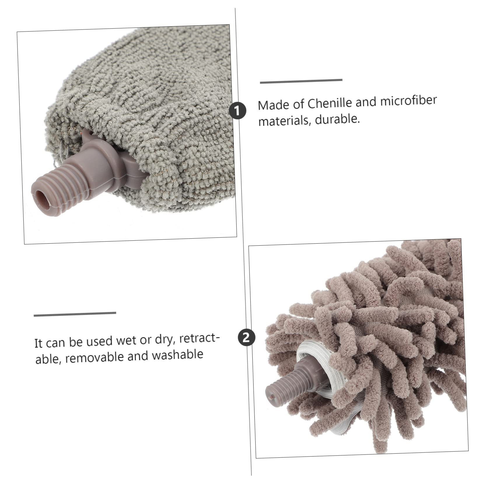 Mikrofaser Staubwedel Satz mit Doppelkopf aus Chenille Ausziehbar und Mühelos für Deckenventilatoren und Jalousien Effektive Staubentfernung im Haushalt