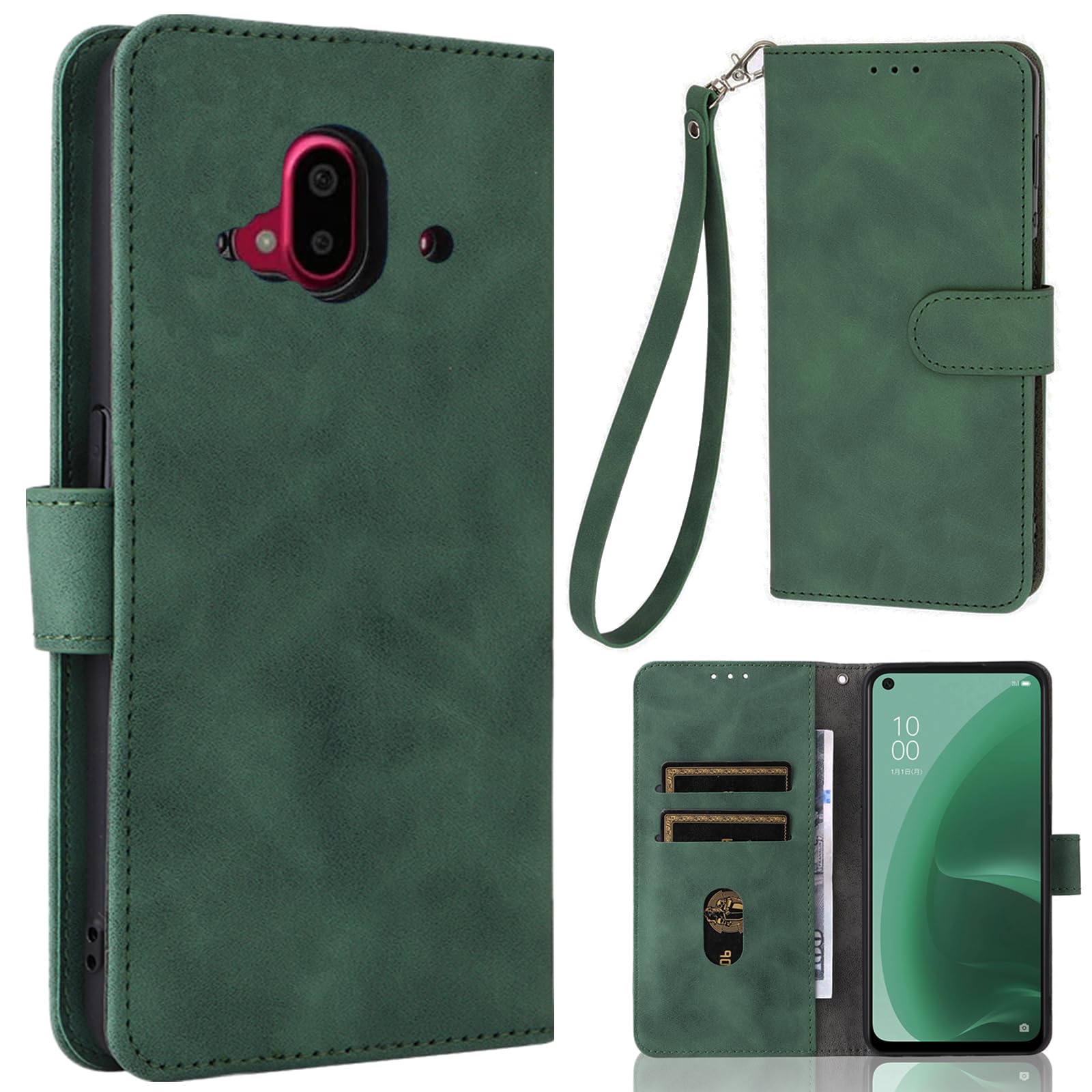 Amazon | らくらくスマートフォン F-52B ケース 手帳型 【ストラップ