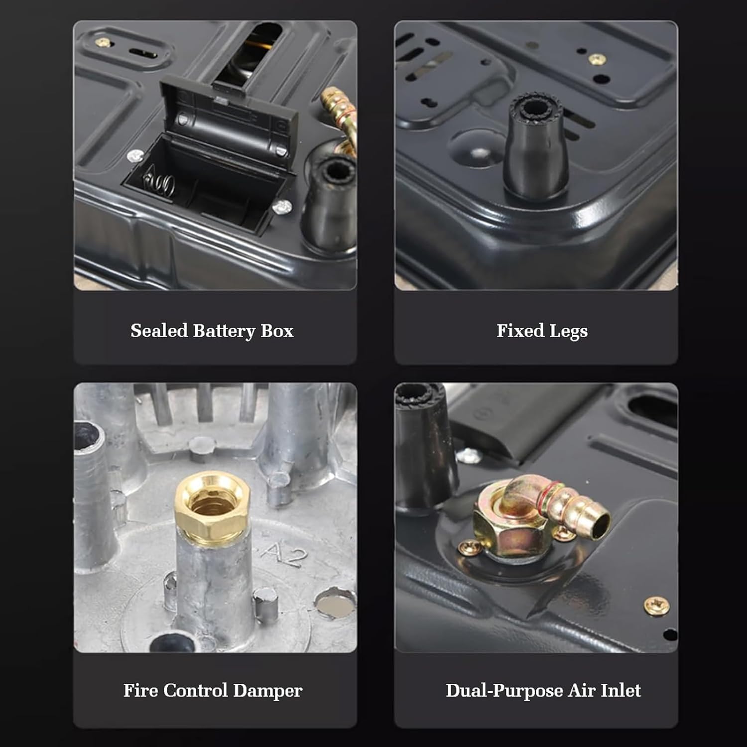 5.2KW 1 Burner Gas Stove - 9-cavity Hob Camping Cooker, with Flameout Protection, Tempered Glass Cast Iron Pot Support, for RV, Apartments, Outdoor(NG)