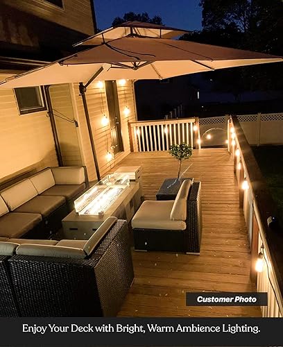 Miniatura 6 de Brightech - Ambience Pro Vintage Edition luces para puesto comercial con focos Edison Nostalgic Edition - Tira de luces de 48 pies con 15