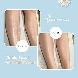 Mallowwax Hard Wax Beads, 2LB Blue Wax for Full-Body Hair, Strong Grip for Thick Hair Removal, Waxing for Legs, Arms, Chest & Back, No Strips Needed, Easy to Use at Home or Salon