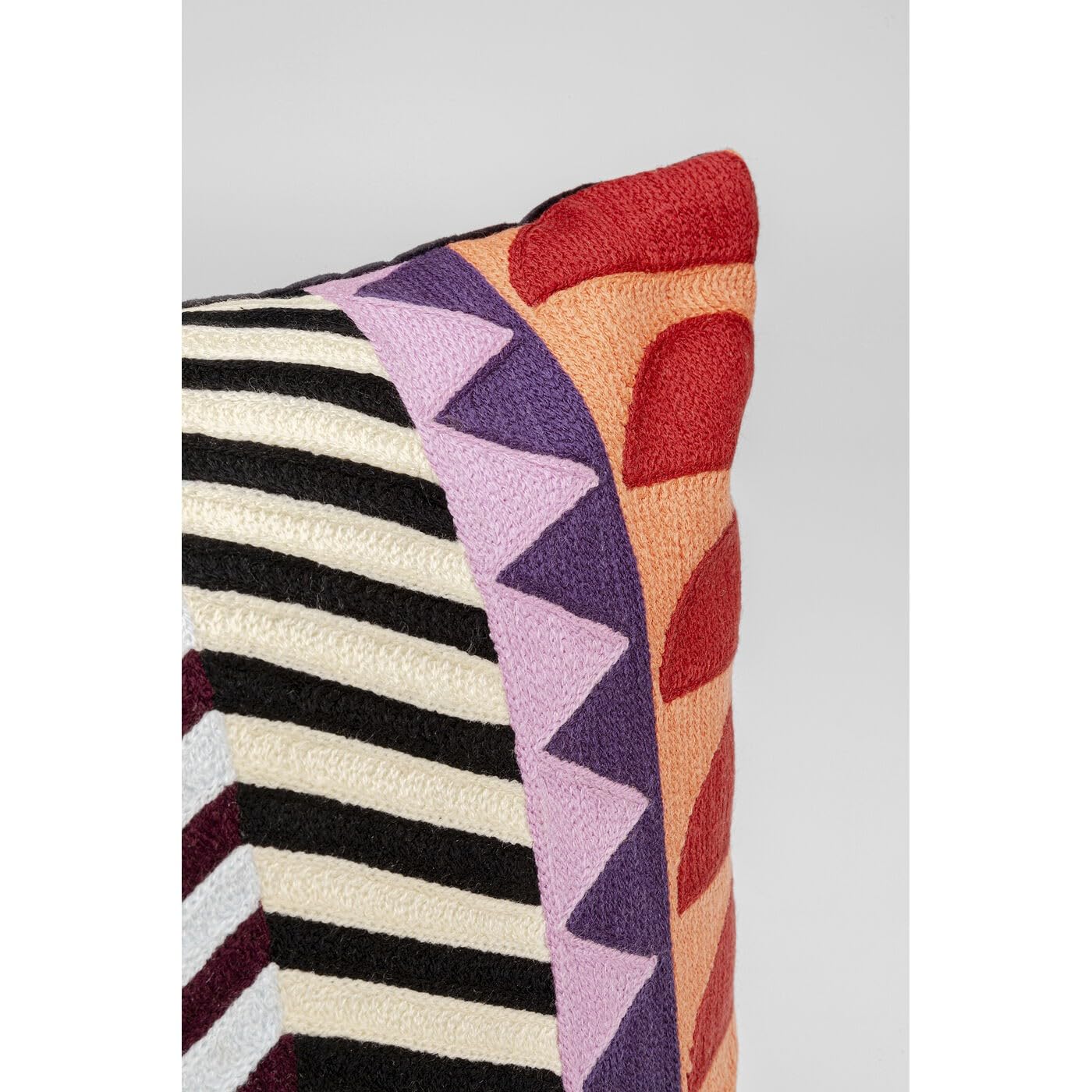 Kare Design Kissen Colour Block Zig Zag, Mehrfarbig, 45x45 cm, Abnehmbarer Bezug mit Reißverschluss, Dekokissen inklusive Füllung, Zierkissen, Sofakissen