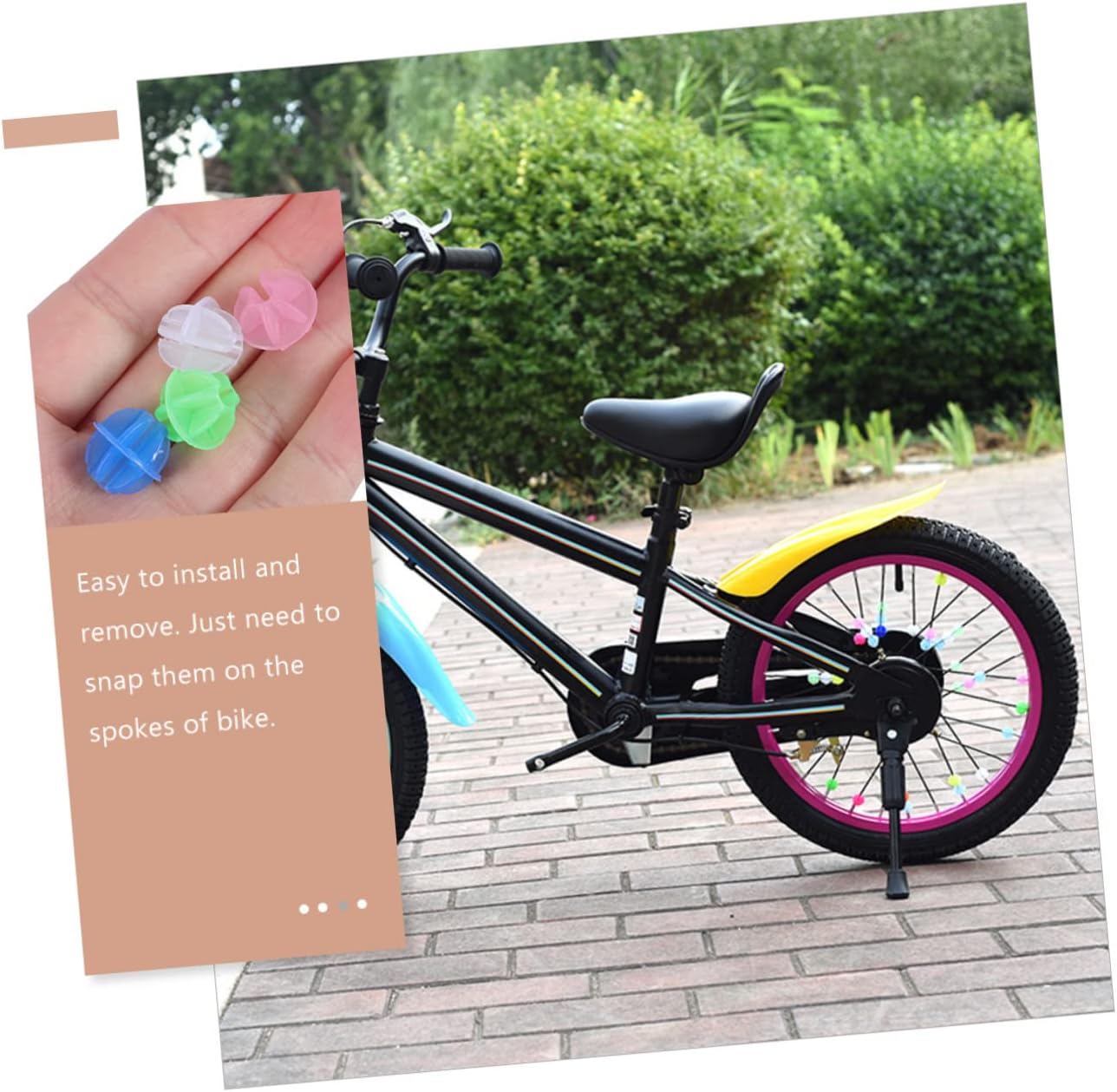 WOONEKY 216pcs Light Wheel Bike Decorations Bicycle Accessories for Boys and Girls Bike Beads