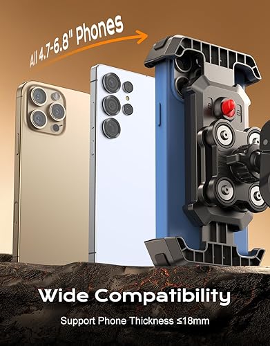 Miniatura 4 de Soporte para teléfono de bicicleta vibración amortiguada mejorada, soporte de teléfono para motocicleta súper estable, rotación de 360 y bloqueo