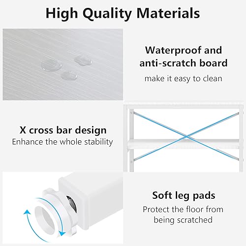 Miniatura 7 de Mesa de sofá de consola larga mesa de consola industrial de 709 pulgadas detrás de la mesa de sofá con almacenamiento 3 niveles rústico vestíbulo de