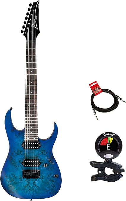 Amazon.com: Ibanez RG Series rg7421pb Guitarra Eléctrica (7 cuerdas Bundle  acabado en azul zafiro plana con guitas Clip en sintonizador y cable de  audio para instrumentos – Electric guitas del paquete :