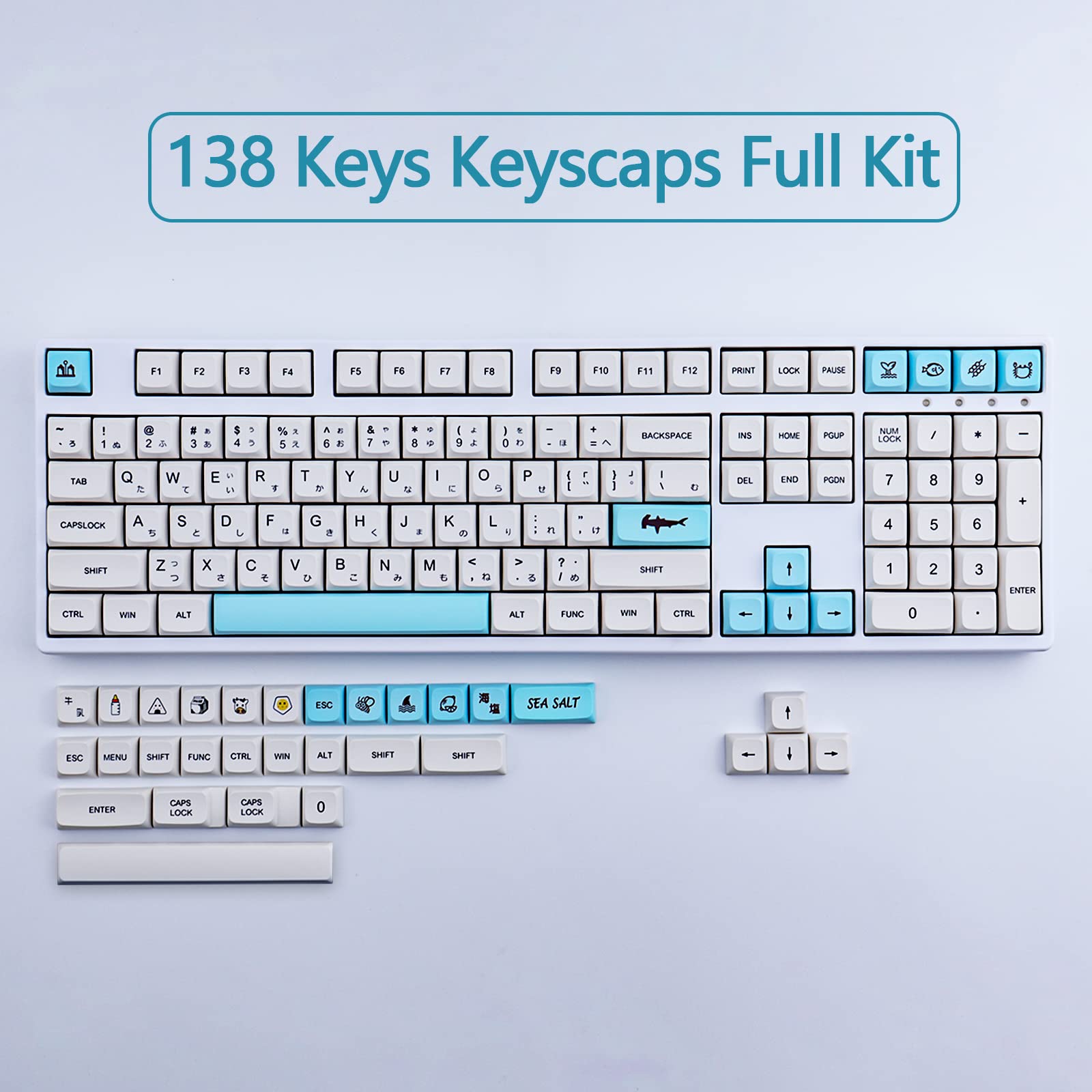 Sunzit Custom Keycaps, Weiße & Schwarz Topographische 131 Tasten PBT Cherry Profil Dye Sublimation Shine Through Side Printed Keycaps für ISO/ANSI UK Layout Mechanische Gaming Tastatur Sunzit Custom Keycaps, Weiße & Schwarz Topographische 131 Tasten PBT Cherry Profil Dye Sublimation Shine Through Side Printed Keycaps für ISO/ANSI UK Layout Mechanische Gaming Tastatur