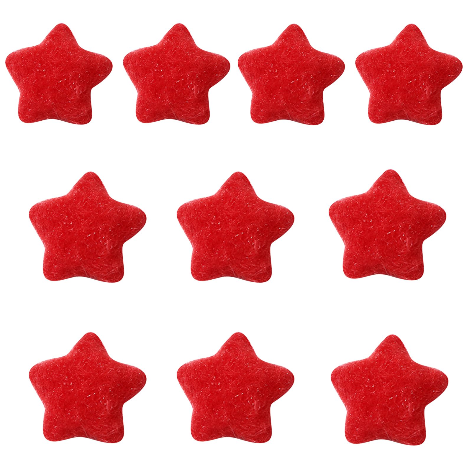 Tsophreniq 10 Pcs Star Patches Sew on Plush Appliques Craft Supplies for Hairpin Scrapbooking Shoes Decorations
