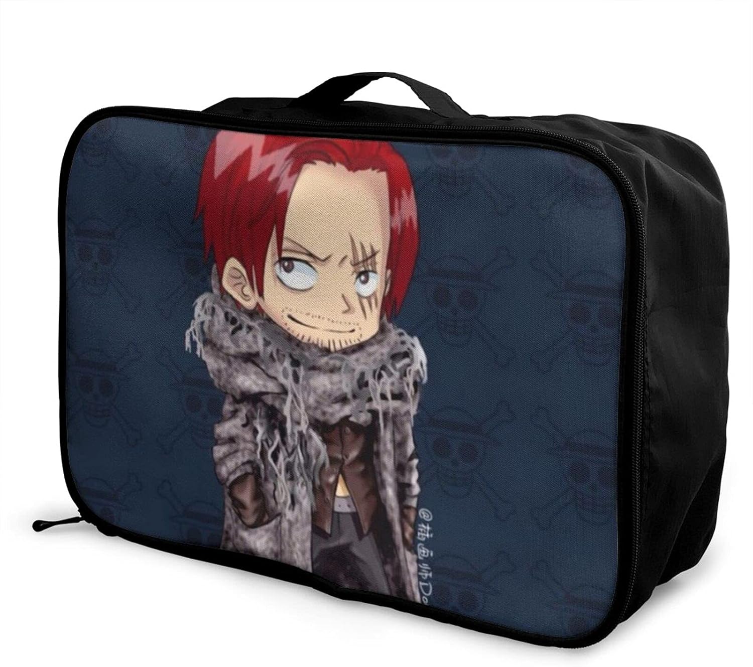 One Piece ワンピース シャンクス 折りたたみ トラベルバッグ 16l 機内持込可 大容量 旅行バッグ ボストンバッグ 手のひらサイズの スーツケース 送料無料 一部地域を除く スーツケース固定可 の持ち手に通せる