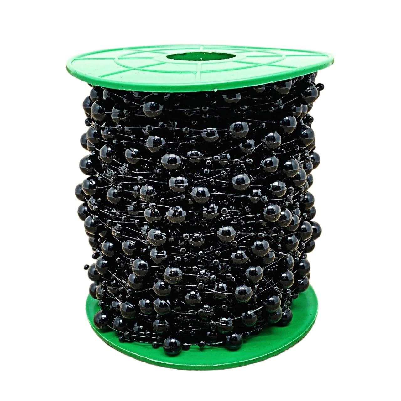 Künstliche Perlen Perlenschnur Dekoration Angelschnur Künstliche Perle Perlen Kette Girlande Blumen Hochzeit Party Dekoration (Color : Black, Size : 100 METER)