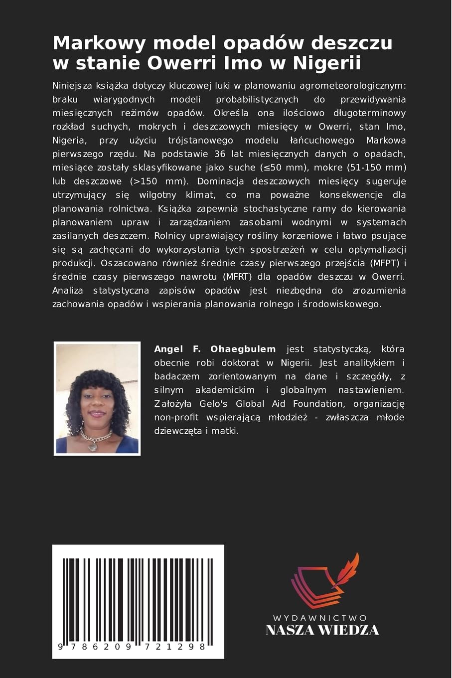 Markowy model opadów deszczu w stanie Owerri Imo w Nigerii