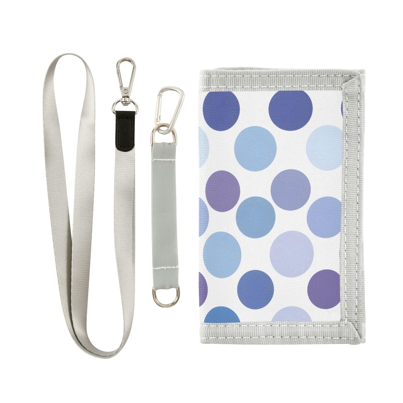 ALAZA Kids Wallets for Boys Girls Toddler Trifold Wallet Children Small Blue Violet Dots with Zipper Coin Pocket