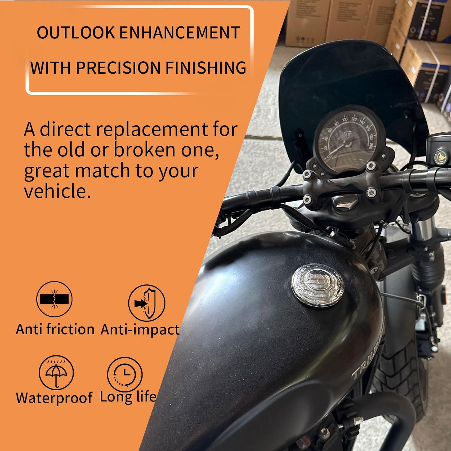 Motorcycle Flyscreen Windshield Windscreen Front Fairing Wind Shield Deflector Replacement for Tr&ium&ph Bonneville Bobber Accessories 2017-2024 (Carbon Look)