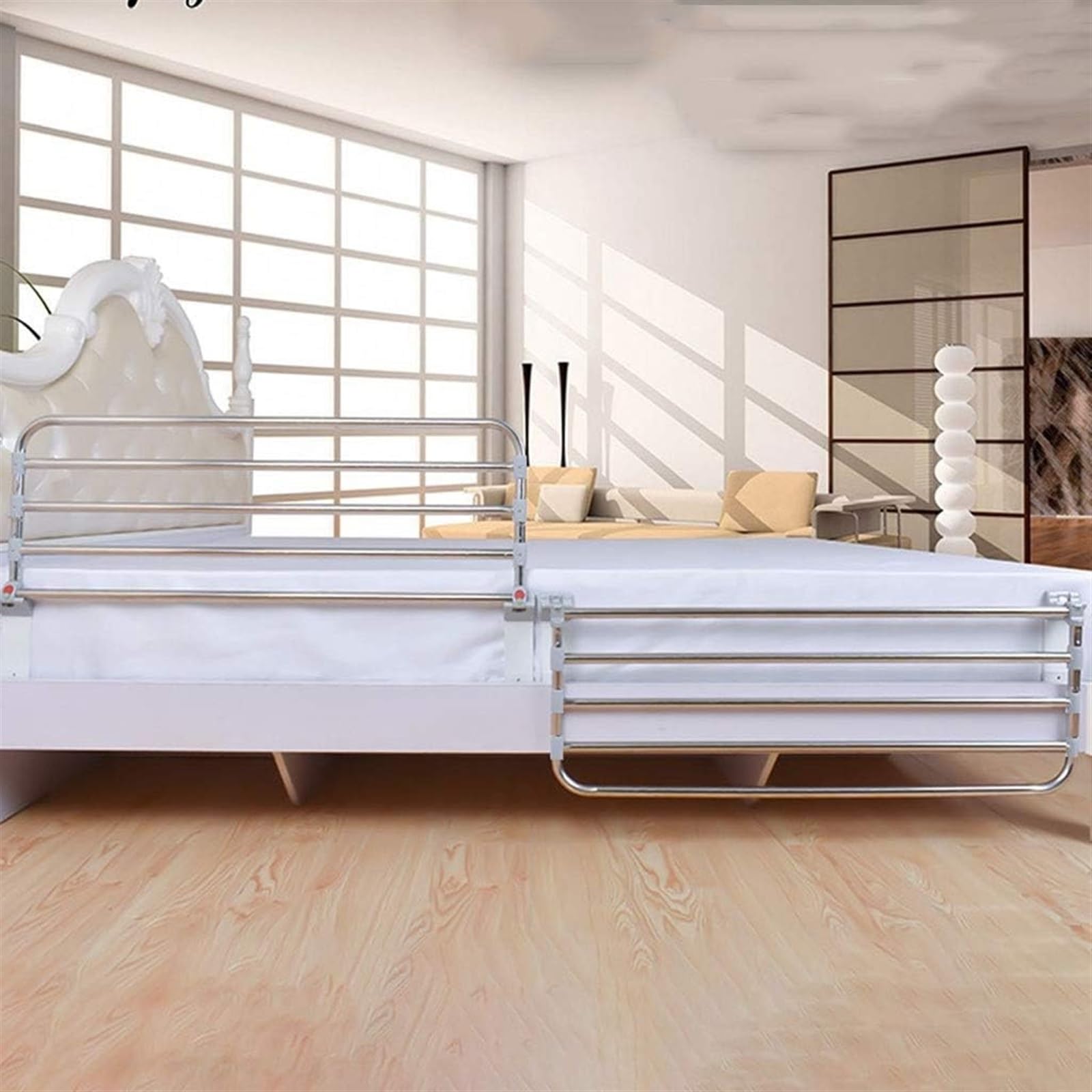 Barandilla de Seguridad para Cama de Ancianos, barandilla Lateral para Cama de Ancianos, barandilla Lateral para Cama Ajustable en Altura, barandilla Lateral para Cama con una Sola