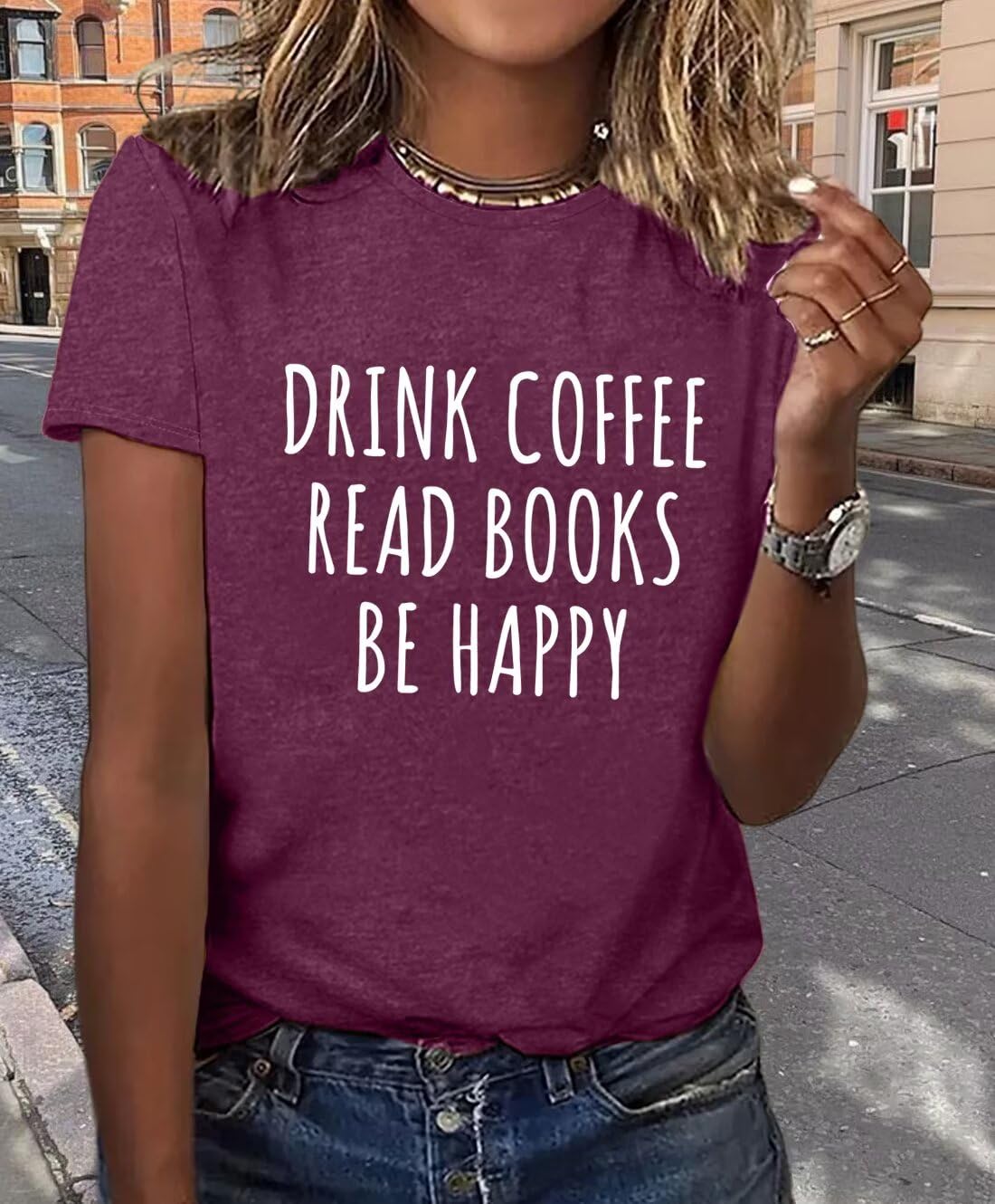 Women Graphic Tshirts Cute Tees Drink Coffee Tops