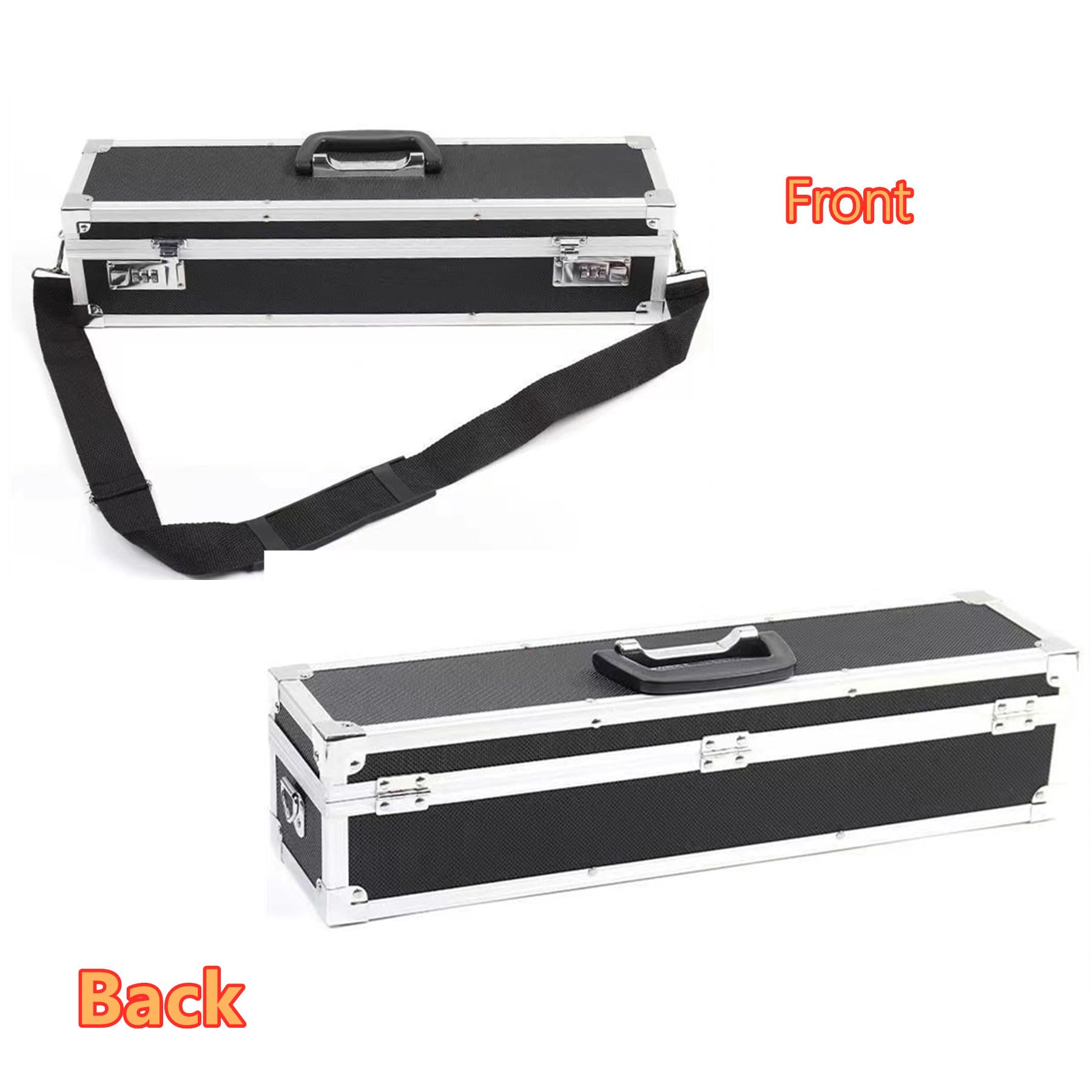 Funda rígida de aluminio para cuchillos de chef con cerraduras de doble combinación, organizador portátil de cuchillos, protectores con 8 ranuras que pueden contener herramientas de cuchillos de