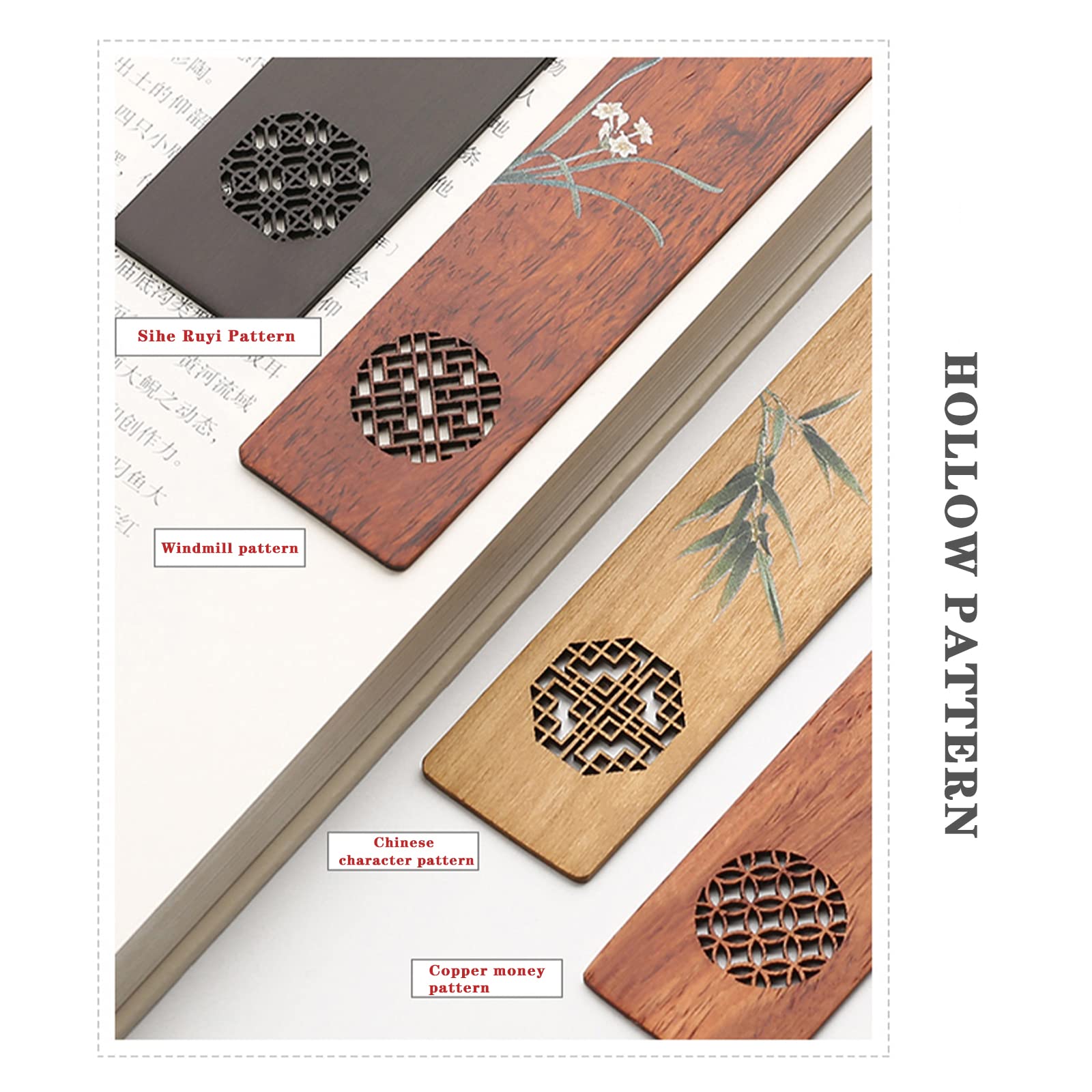segnalibri, Segnalibro in legno con nappe 15x3,2x0,2 cm