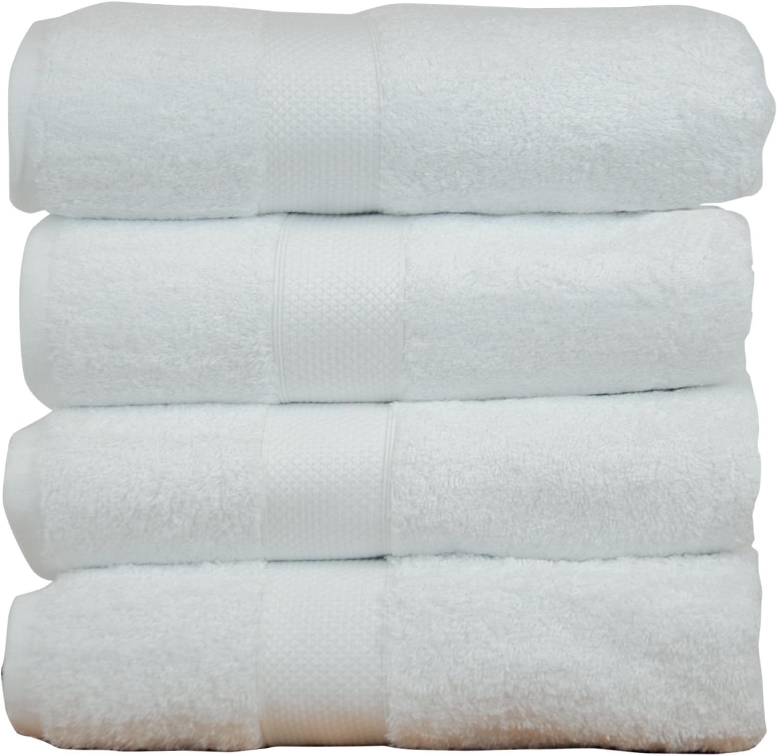Chakir Turkish Linens Luxury Hotel & Spa Towel Cotton & Bamboo Rayon (White, Bath Towel - Set of 4)