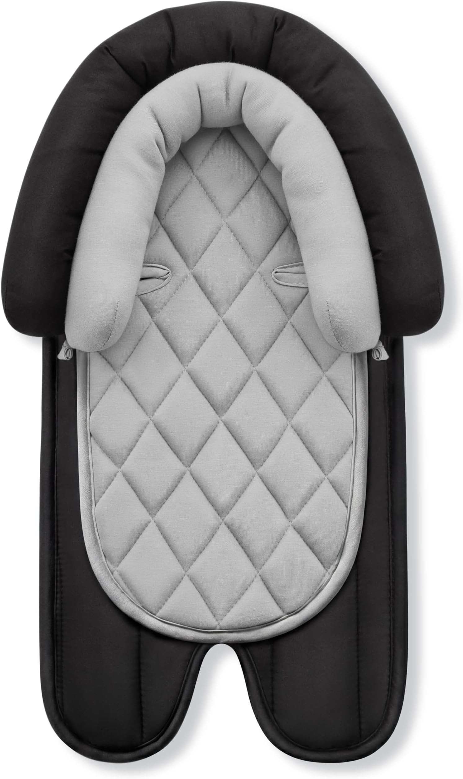 Pro Goleem Car Seat Head Support Infant, Soft Infant Car Seat Insert, 2 in 1 Carseat Head Support for Newborn, Perfect for Car Seat, Stroller, Swing, Bouncer, Gray and Black