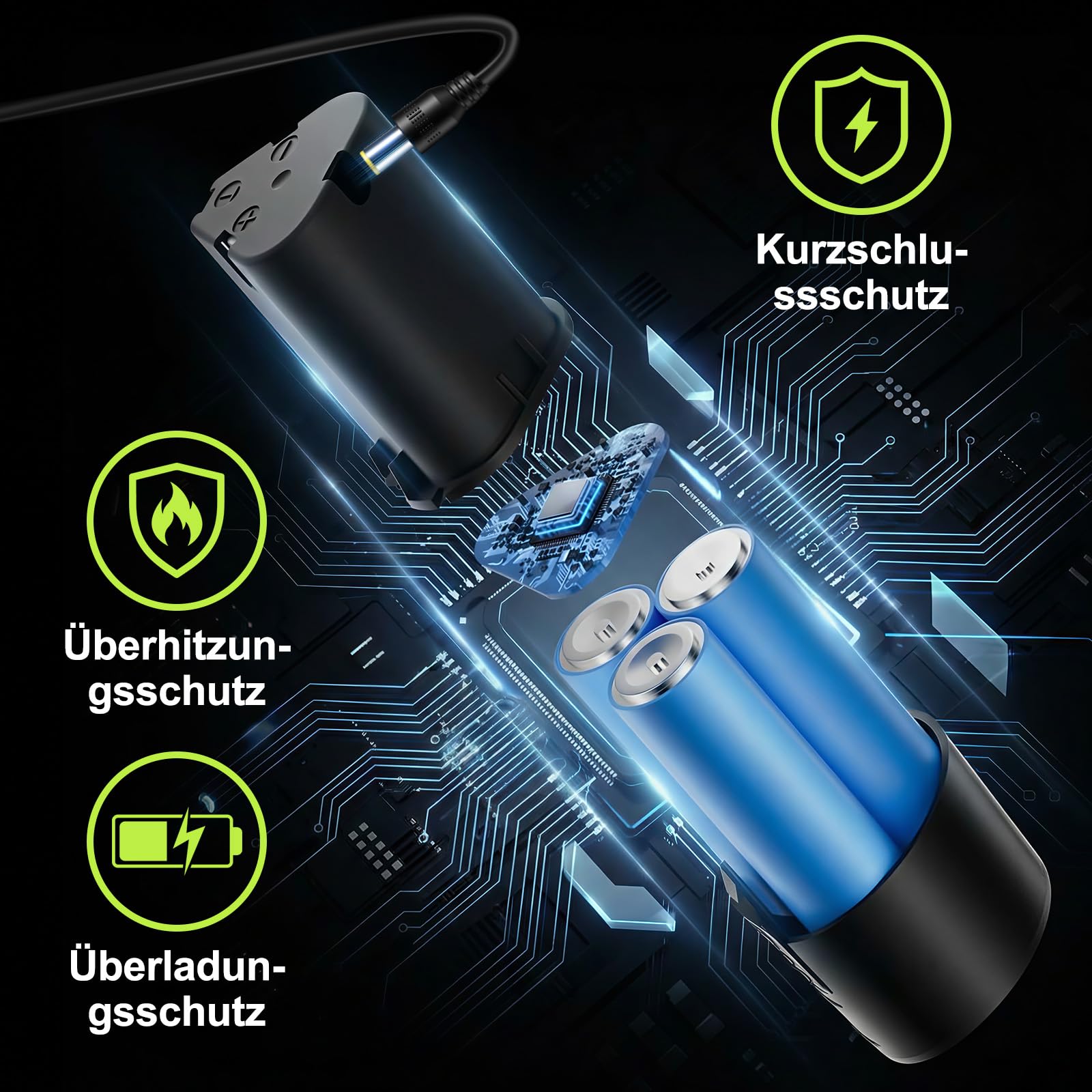 12V klein Akkuschrauber Set, Akku bohrschrauber mit 2 * 2000 mAh Akkus, 3/8" Bohrfutter, 18+1 Drehmoment, Led lichter & 2-Gang, 35 Nm Max. Akku bohrmaschine (Profi-Ausführung)