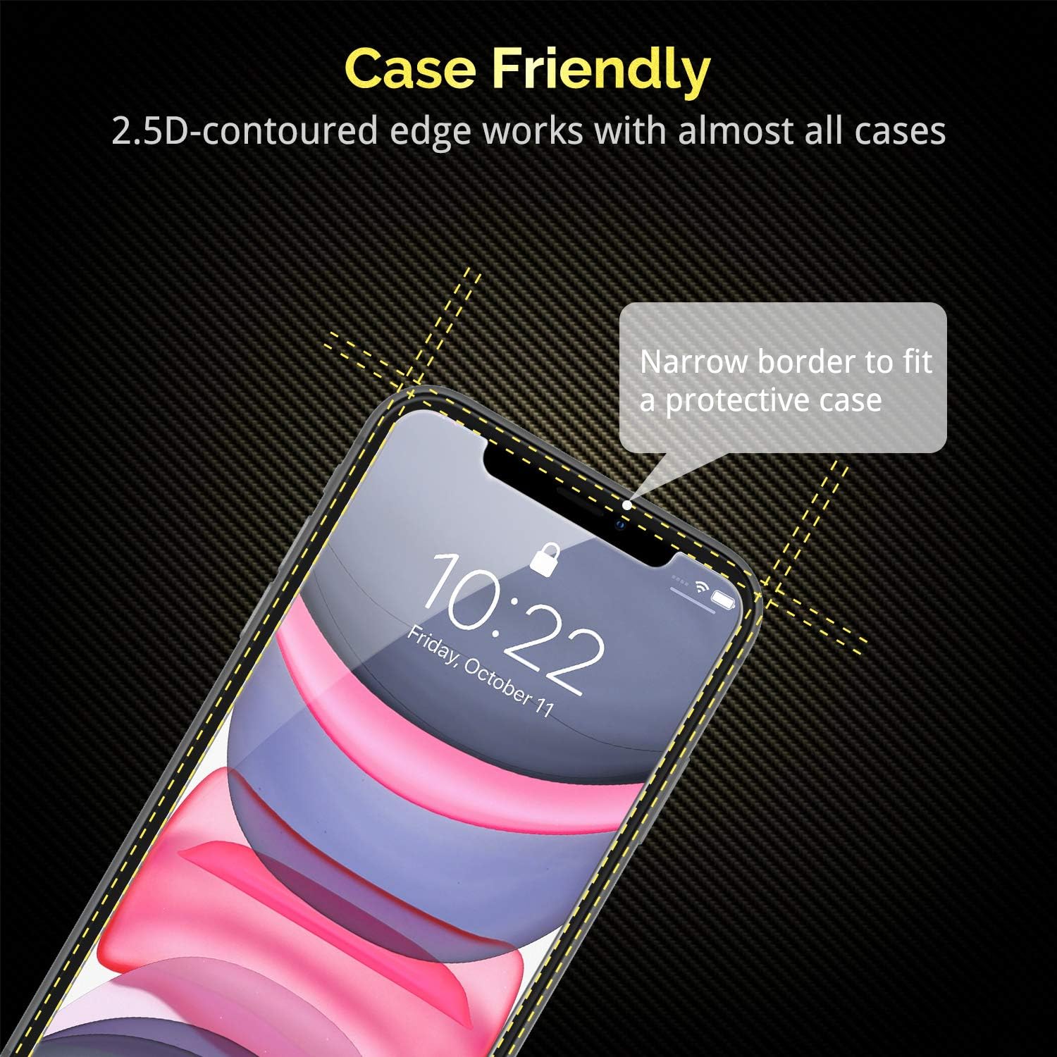 UNBREAKcable Screen Protector for iPhone 11, iPhone XR Screen Protector 6.1" 2 Pack, 9H Premium Tempered Glass for iPhone XR/iPhone 11, Free Installation Frame, No Bubble, Anti-Scratch