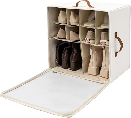 Miniatura 21 de StorageWorks Organizador de zapatos para armario, se adapta a hasta 24 pares, contenedores de almacenamiento de zapatos con divisores ajustables