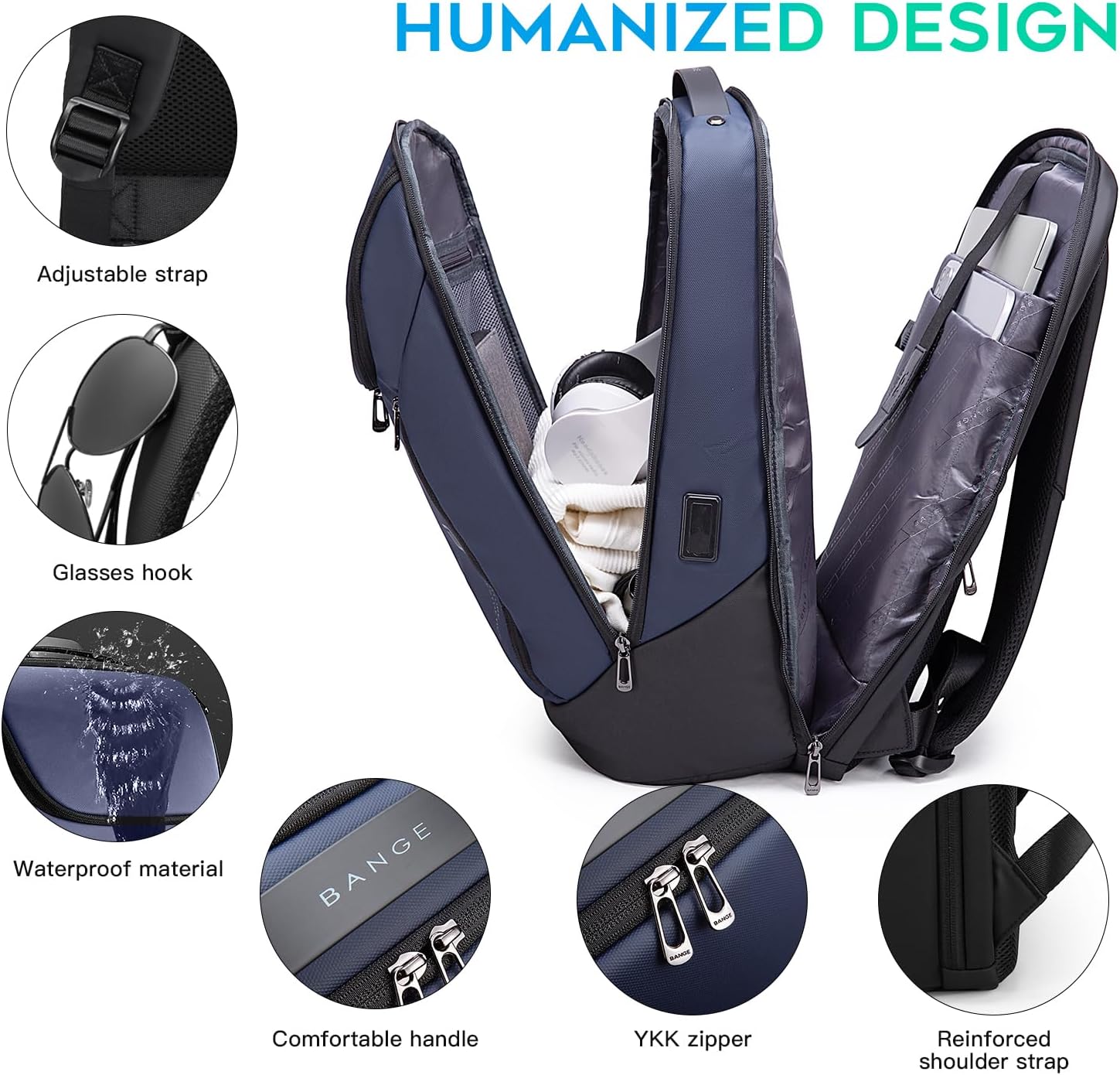 FUTURE AESTHETIC Business Smart Backpack Waterproof fit 15.6 Inch Laptop Backpack with USB Charging Port,Travel Durable Backpack