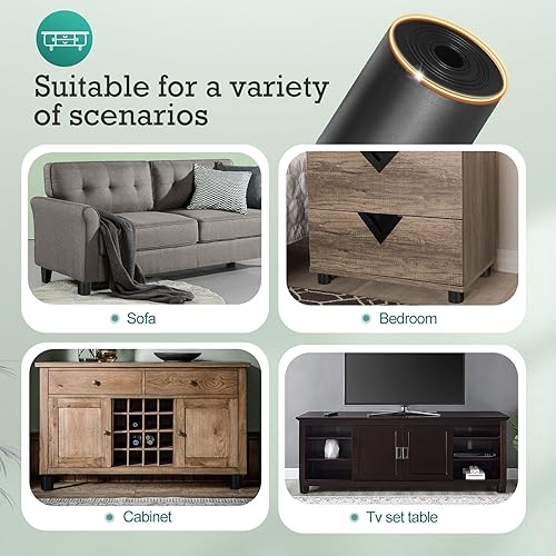 Miniatura 7 de Masendelk Patas de plástico para muebles de 2.4 pulgadas, patas redondas cónicas para mesa, patas de sofá negras, patas de repuesto con pernos de