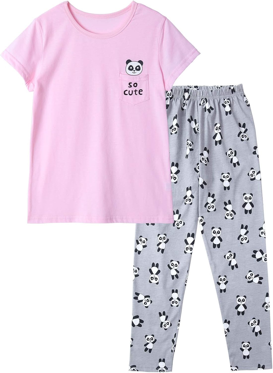 Kidz Too Top - Bottom Set Piyama Oblong Long Sleeve Short Pants Panda