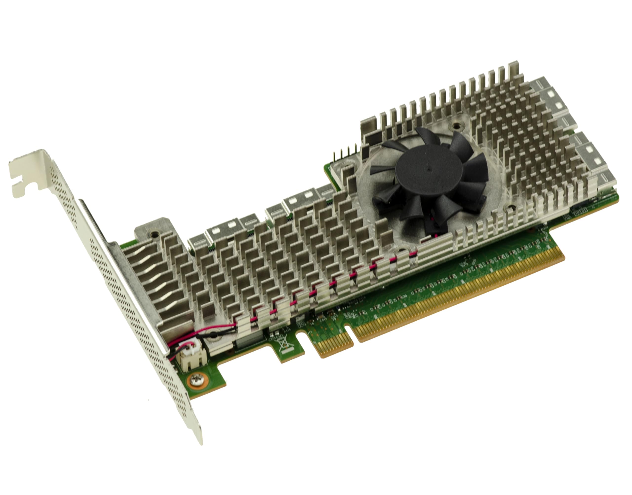 KALEA-INFORMATIQUE Karta kontrolera Switch PCIe 4.0 z 4 portami SFF-8654 8i do sterowania maksymalnie 8 dyskami SSD NVMe M2 M3 U2 U3 lub płytkami PCIe, chipset Broadcom PEX88048.
