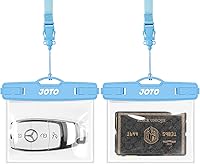 Vista 9 de JOTO Paquete de 2 fundas impermeables para llaves de automóvil con cordón para natación, surf, cartera pequeña impermeable, bolsa seca para dinero