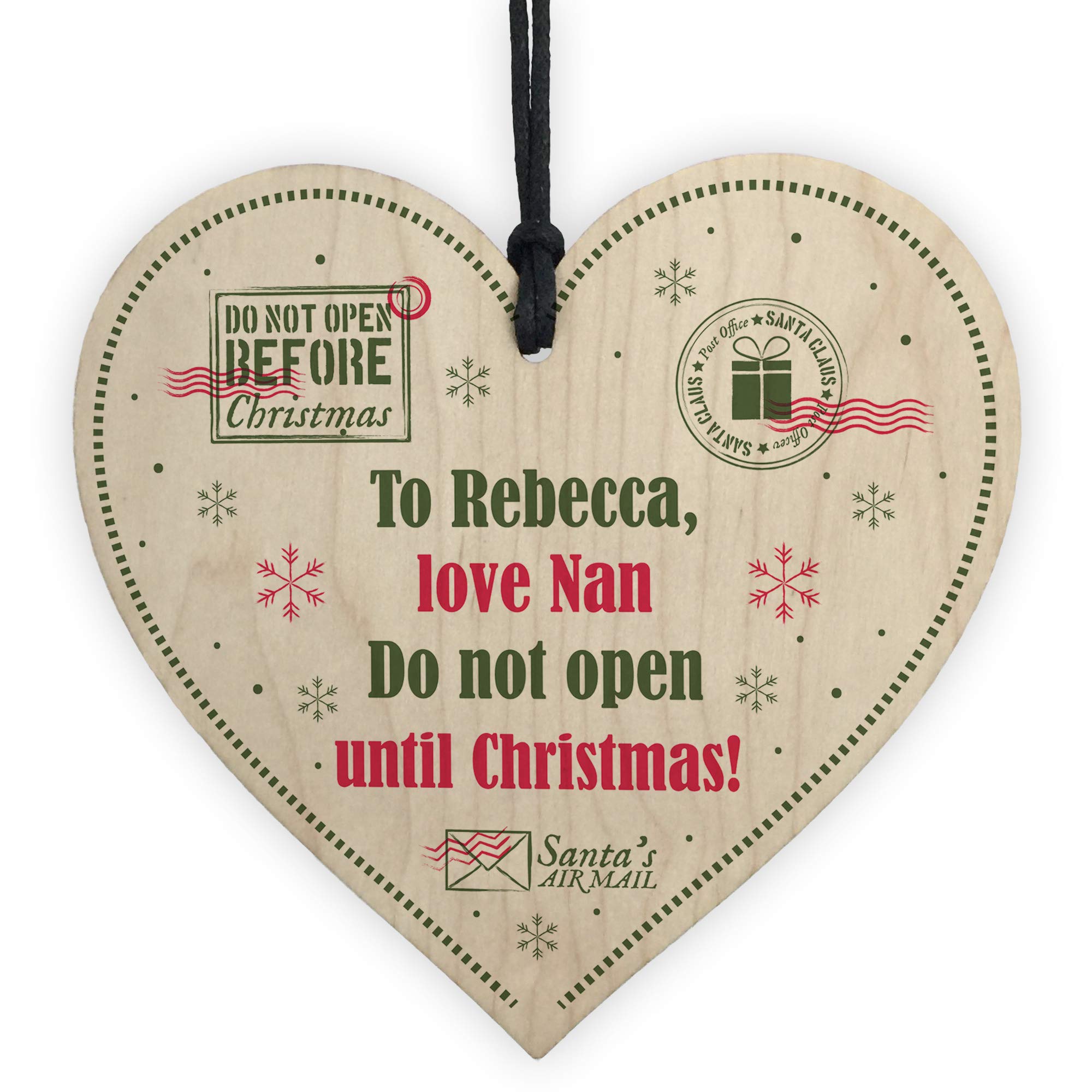 RED OCEAN Personalised Gift Tag Christmas Eve Box Daughter Son Gift